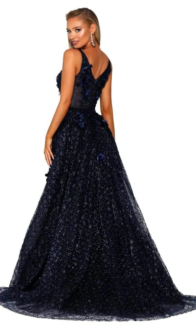 Portia And Scarlett - PS6008S Glitter Mermaid Gown With Overskirt 4 Portia And Scarlett - PS6008S Glitter Mermaid Gown With Overskirt