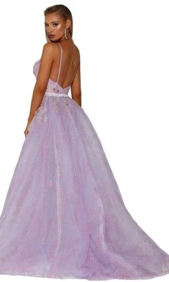 Portia And Scarlett - PS6016S Embroidered V-Neck Dress With Overskirt 12 Portia And Scarlett - PS6016S Embroidered V-Neck Dress With Overskirt