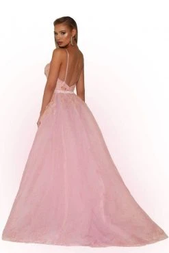 Portia And Scarlett - PS6016S Embroidered V-Neck Dress With Overskirt 10 Portia And Scarlett - PS6016S Embroidered V-Neck Dress With Overskirt