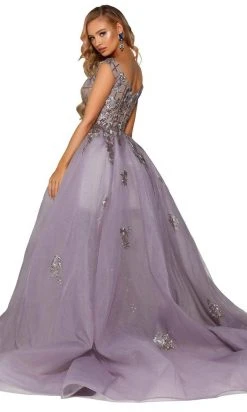 Portia And Scarlett - PS6094 Cap Sleeve Overskirt Prom Dress 5 Portia And Scarlett - PS6094 Cap Sleeve Overskirt Prom Dress