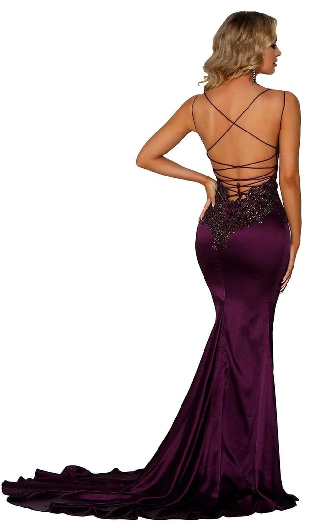 Portia And Scarlett - PS6300 Cowl Neckline Mermaid Evening Gown 4 Portia And Scarlett - PS6300 Cowl Neckline Mermaid Evening Gown