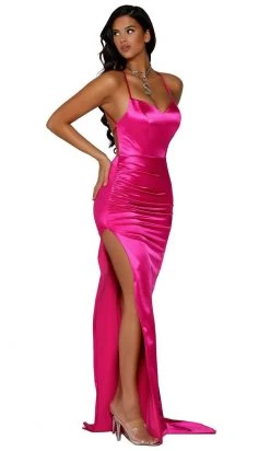 Portia And Scarlett - PS6306 Lace-Up Open Back Side Slit Evening Gown 25 Portia And Scarlett - PS6306 Lace-Up Open Back Side Slit Evening Gown