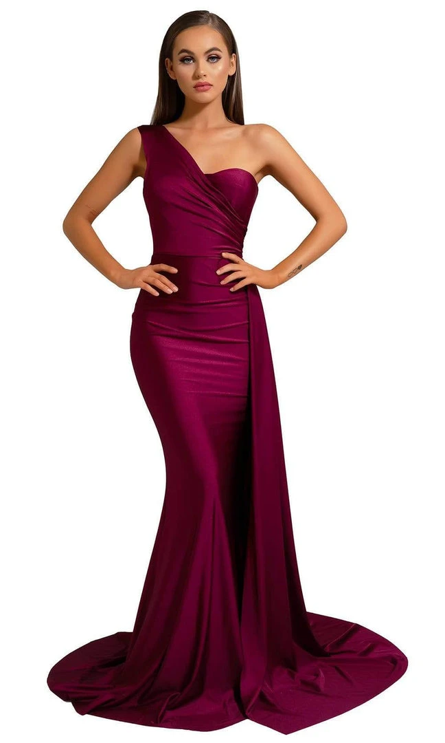 Portia And Scarlett - PS6321 One Shoulder Fitted Evening Gown 12 Portia And Scarlett - PS6321 One Shoulder Fitted Evening Gown