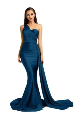 Portia And Scarlett - PS6321 One Shoulder Fitted Evening Gown 44 Portia And Scarlett - PS6321 One Shoulder Fitted Evening Gown