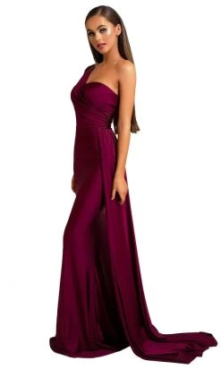 Portia And Scarlett - PS6321 Ruched Asymmetric Evening Dress