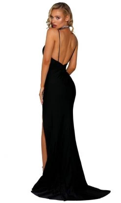 Portia And Scarlett - PS6322 Sleeveless V Neck High Slit Evening Dress