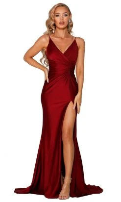 Portia And Scarlett - PS6322 Sleeveless V Neck High Slit Evening Dress 21 Portia And Scarlett - PS6322 Sleeveless V Neck High Slit Evening Dress