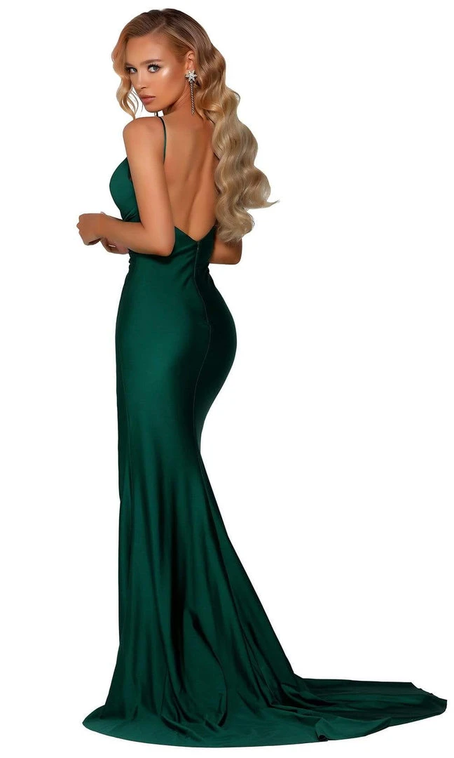 Portia And Scarlett - PS6322 Sleeveless V Neck High Slit Evening Dress 10 Portia And Scarlett - PS6322 Sleeveless V Neck High Slit Evening Dress