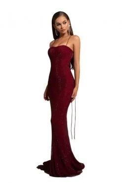 Portia And Scarlett - PS6328 Strappy Open Back Beaded Net Fitted Gown