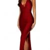 Portia And Scarlett - PS6395 Plunging Neck String Back Evening Dress