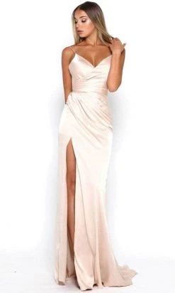 Portia And Scarlett Stephanie Gown - Draped Silk Prom Dress