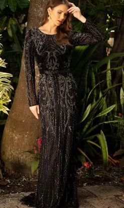 Primavera Couture - 11057 Beaded Long Sleeve Gown