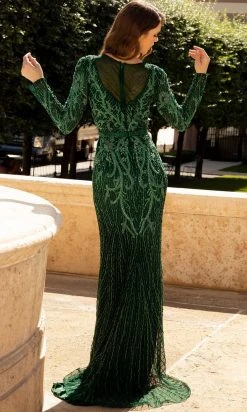 Primavera Couture - 11057 Beaded Long Sleeve Gown