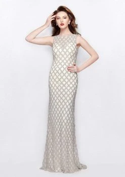 Primavera Couture - 1992 Sleeveless Illusion Jewel Sheath Dress