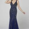 Primavera Couture - 3423 Sequined V-Neck Trumpet Dress