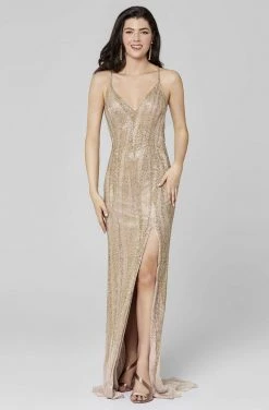 Primavera Couture - 3424 Beaded Column Long Dress