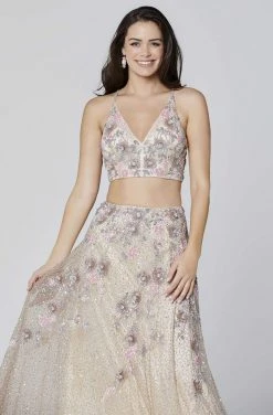 Primavera Couture - 3431 Two-Piece Sequined A-Line Dress 12 Primavera Couture - 3431 Two-Piece Sequined A-Line Dress