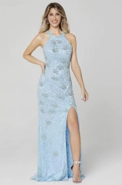 Primavera Couture - 3447 Halter Neck Fully Embellished Evening Gown