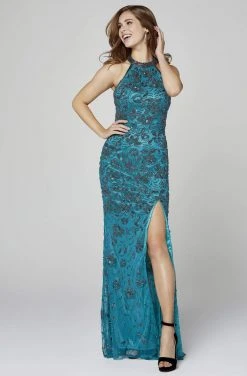 Primavera Couture - 3447 Halter Neck Fully Embellished Evening Gown