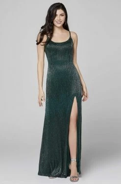 Primavera Couture - 3457 Scoop Beaded Open Back Sheath Dress