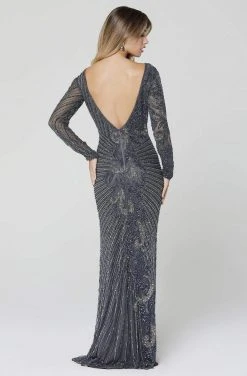 Primavera Couture - 3492 Embellished Long Sleeve Long Dress