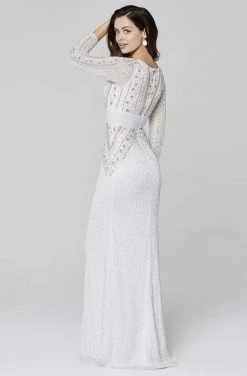 Primavera Couture - 3494 Long Sleeve Beaded Long Dress