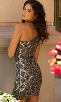 Primavera Couture - 3504 One Shoulder Side Cutout Dress