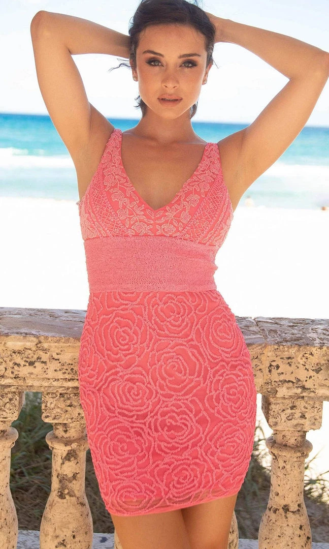 Primavera Couture - 3509 Floral Beaded Sheath Dress 9 Primavera Couture - 3509 Floral Beaded Sheath Dress