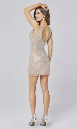 Primavera Couture - 3514 Sleeveless Beaded Midriff Fitted Mini Dress 29 Primavera Couture - 3514 Sleeveless Beaded Midriff Fitted Mini Dress