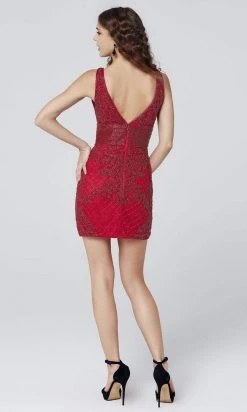 Primavera Couture - 3514 Sleeveless Beaded Midriff Fitted Mini Dress 23 Primavera Couture - 3514 Sleeveless Beaded Midriff Fitted Mini Dress