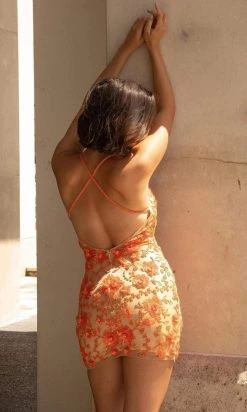 Primavera Couture - 3519 Floral Sequined Sheath Dress 19 Primavera Couture - 3519 Floral Sequined Sheath Dress