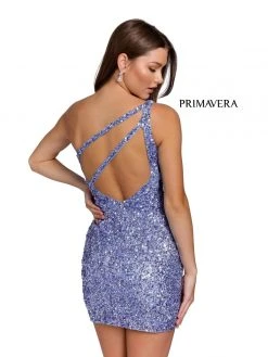 Primavera Couture - 3573 One Shoulder Sequined Fitted Cocktail Dress