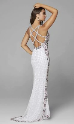Primavera Couture - 3604 Embellished Plunging V Neck Long Dress