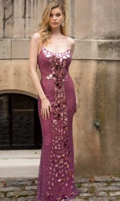 Primavera Couture - 3616 Fully Beaded Cut-Glass Accent Evening Dress
