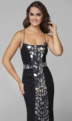 Primavera Couture - 3616 Fully Beaded Cut-Glass Accent Evening Dress