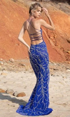 Primavera Couture - 3636 Strappy Open Back Scoop Neck Beaded Gown 29 Primavera Couture - 3636 Strappy Open Back Scoop Neck Beaded Gown