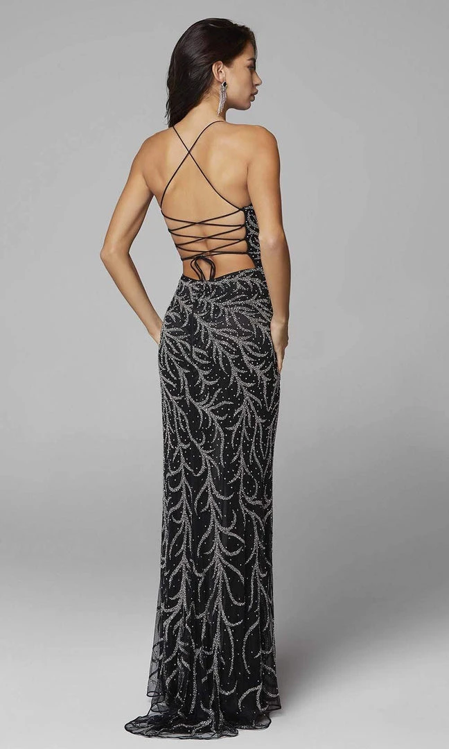 Primavera Couture - 3636 Strappy Open Back Scoop Neck Beaded Gown 17 Primavera Couture - 3636 Strappy Open Back Scoop Neck Beaded Gown