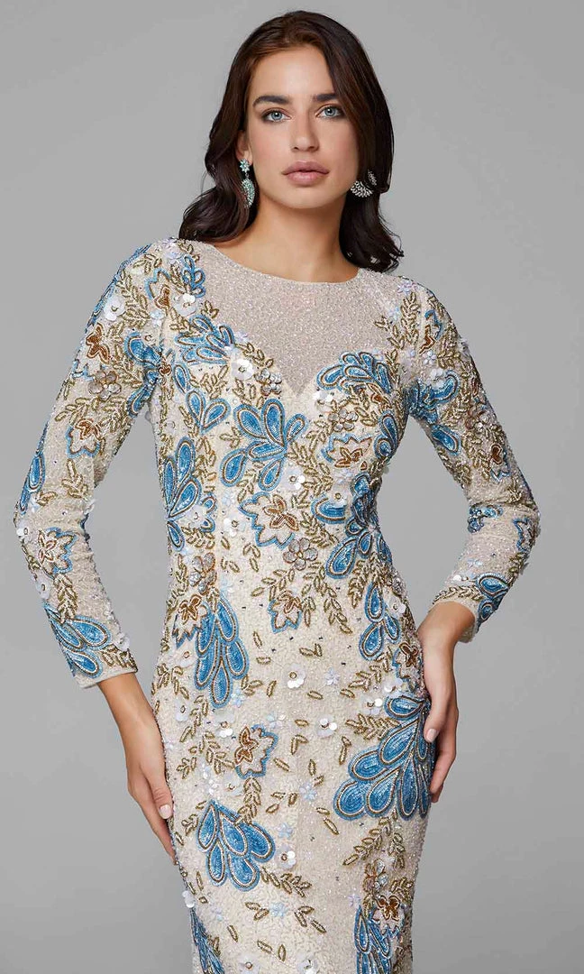 Primavera Couture - 3675 Sequin Long Sleeves Evening Dress 7 Primavera Couture - 3675 Sequin Long Sleeves Evening Dress