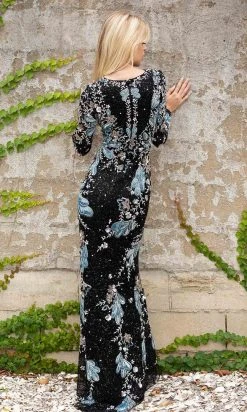 Primavera Couture - 3675 Sequin Long Sleeves Evening Dress 24 Primavera Couture - 3675 Sequin Long Sleeves Evening Dress