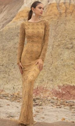 Primavera Couture - 3678 Beaded Scoop Evening Dress