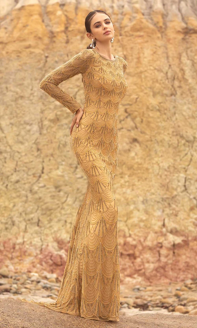 Primavera Couture - 3678 Beaded Scoop Evening Dress 5 Primavera Couture - 3678 Beaded Scoop Evening Dress