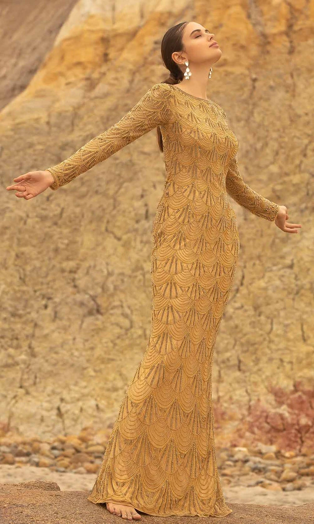 Primavera Couture - 3678 Beaded Scoop Evening Dress 6 Primavera Couture - 3678 Beaded Scoop Evening Dress