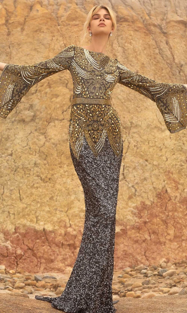 Primavera Couture - 3680 Embellished Bateau Neck Sheath Dress 3 Primavera Couture - 3680 Embellished Bateau Neck Sheath Dress