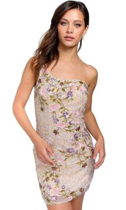 Primavera Couture 3703 - Floral Sequin Asymmetric Cocktail Dress 23 Primavera Couture 3703 - Floral Sequin Asymmetric Cocktail Dress