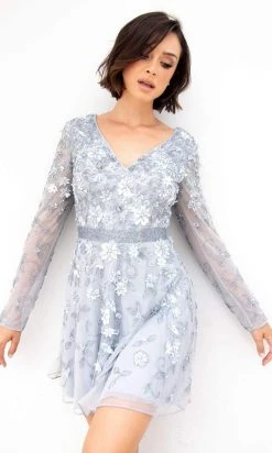 Primavera Couture - 3716 Floral Accented Carefree Dress 11 Primavera Couture - 3716 Floral Accented Carefree Dress