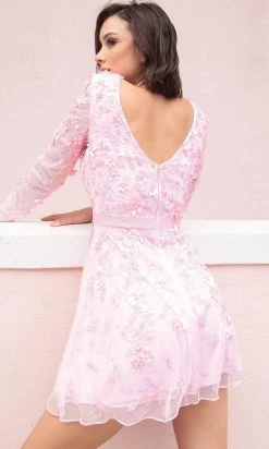 Primavera Couture - 3716 Floral Accented Carefree Dress