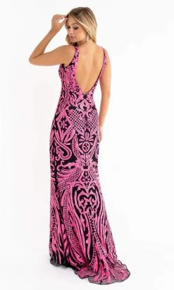 Primavera Couture - 3722 V-Neck Iridescent Sequin Gown