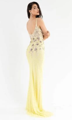 Primavera Couture - 3730 Beaded Plunging V-Neck Gown