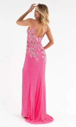 Primavera Couture - 3730 Beaded Plunging V-Neck Gown