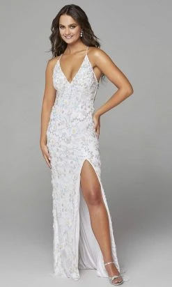 Primavera Couture - 3731 Sleeveless Plunging V-Neck Dress